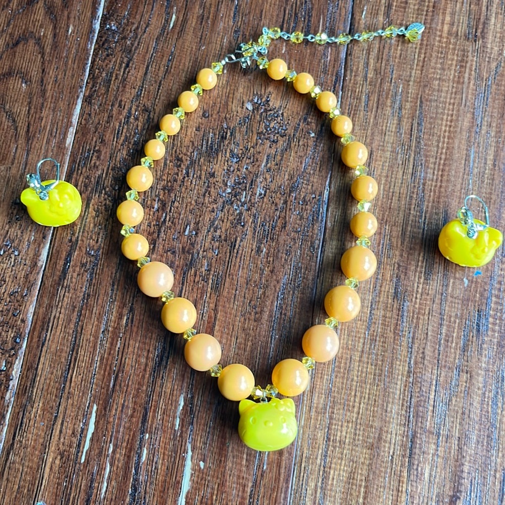 Vintage Sanrio necklace and earring set